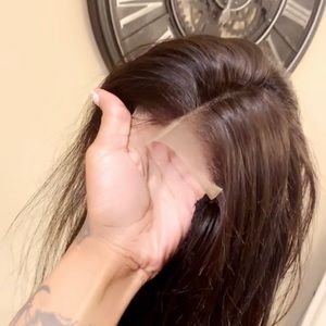 30’ black closure human Brazilian wig